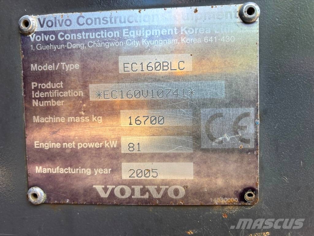 Volvo EC 160 B LC 롱리치 굴삭기