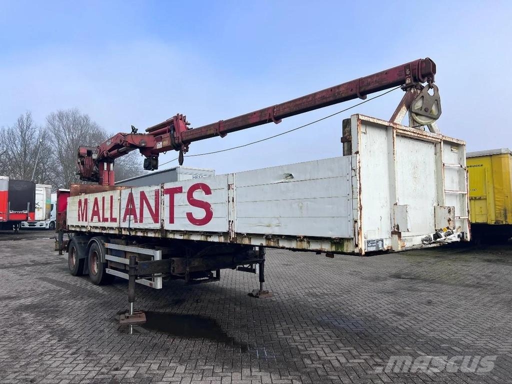 ATM 2 AXLE + HIAB 300-4 Semirremolques de plataformas planas/laterales abatibles