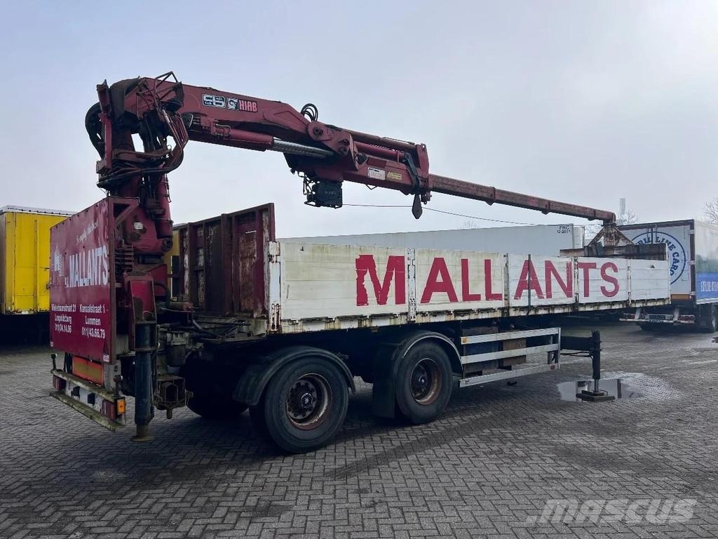 ATM 2 AXLE + HIAB 300-4 Semirremolques de plataformas planas/laterales abatibles