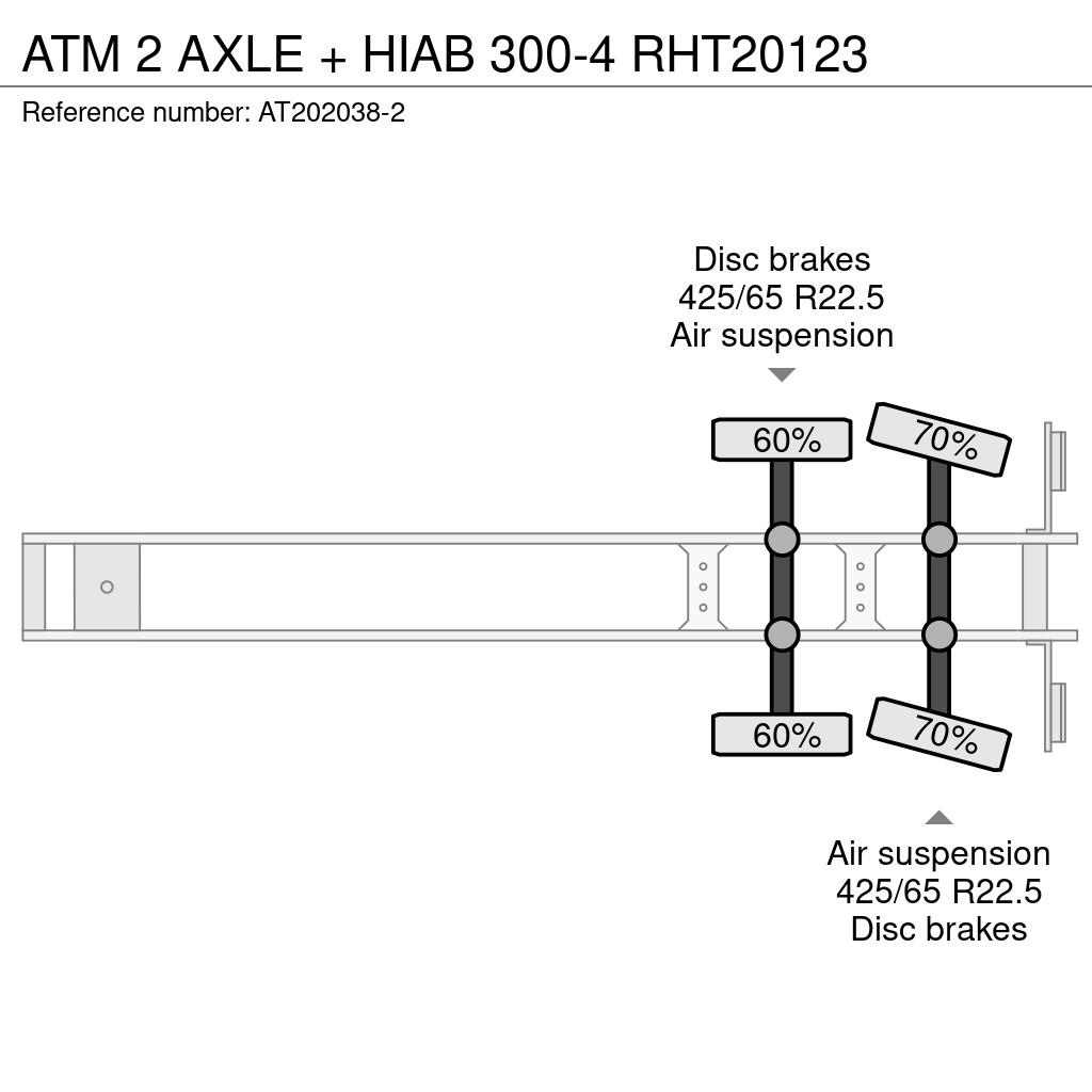 ATM 2 AXLE + HIAB 300-4 Semirremolques de plataformas planas/laterales abatibles