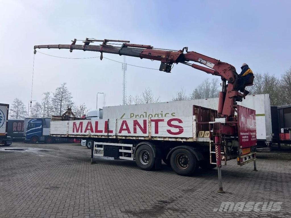 ATM 2 AXLE + HIAB 300-4 Semirremolques de plataformas planas/laterales abatibles