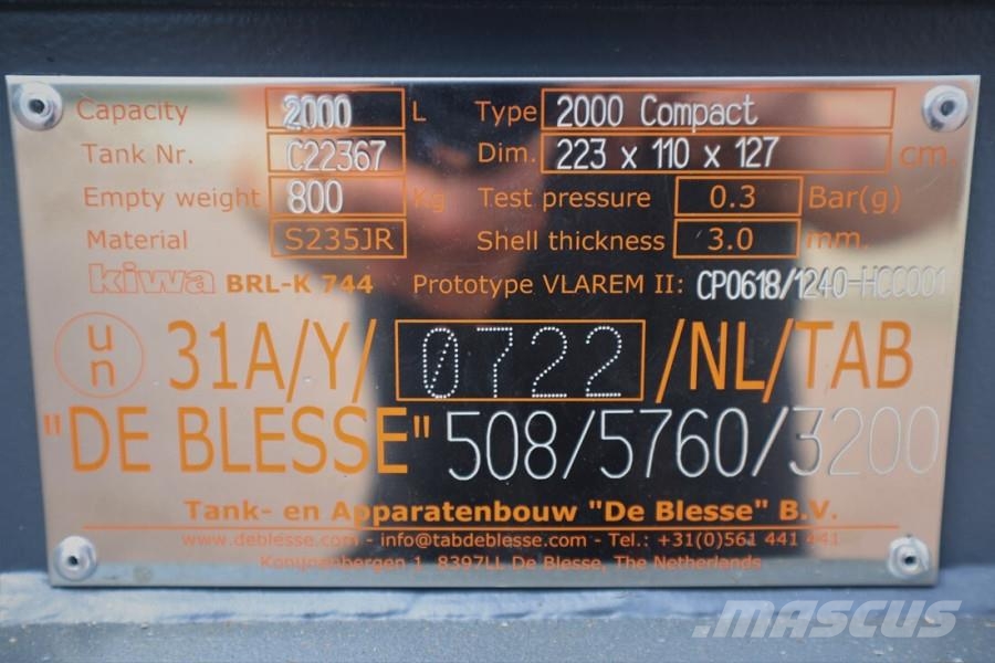  TAB Fuel Box 2000 Valid inspection, *Guarantee! KI صهاريج الوقود والصهاريج الإضافية