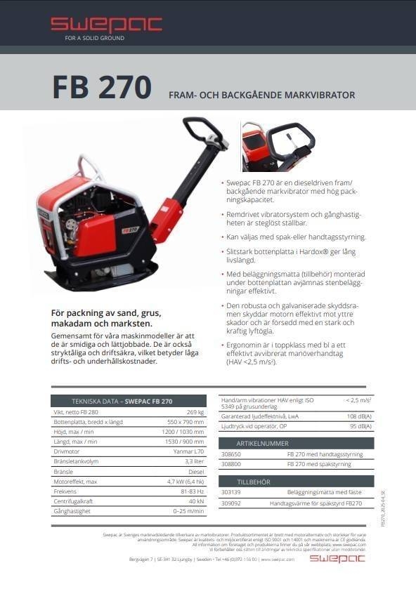 Swepac FB 270 - demo Vibro ploče