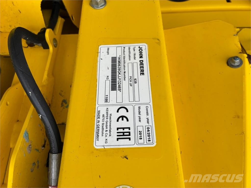 John Deere 639 Accessori per macchine da fieno e foraggio
