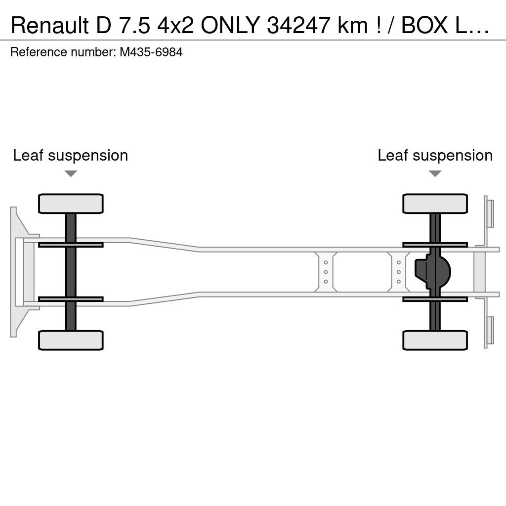 Renault D 7.5 4x2 ONLY 34247 km ! / BOX L=6309 mm Camiones caja cerrada