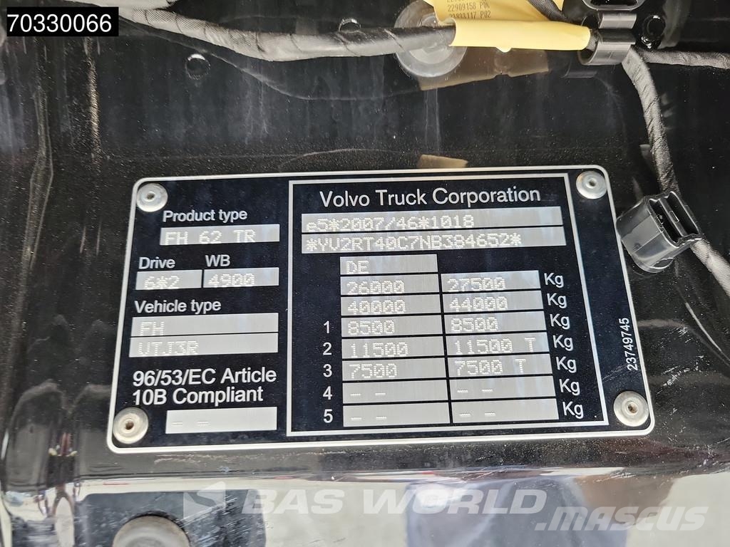 Volvo FH 500 6X2 XL Full Air Lift Axle Euro 6 Camiones desmontables