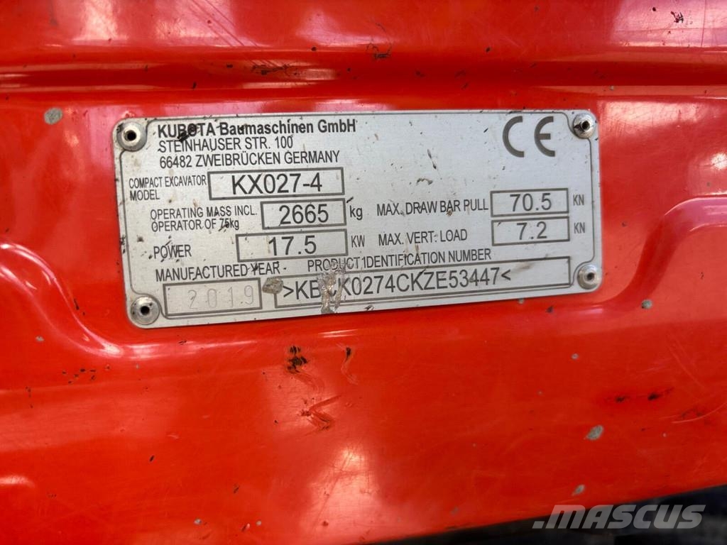 Kubota KX 027- 4 Mini excavators < 7t (Mini diggers)