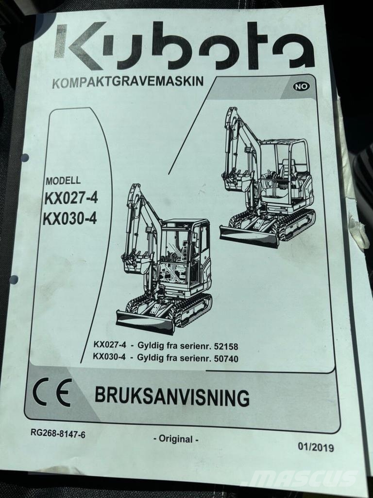 Kubota KX 027- 4 Mini kotrók < 7t