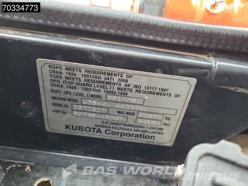Kubota U36 -4 Mini bageri < 7t