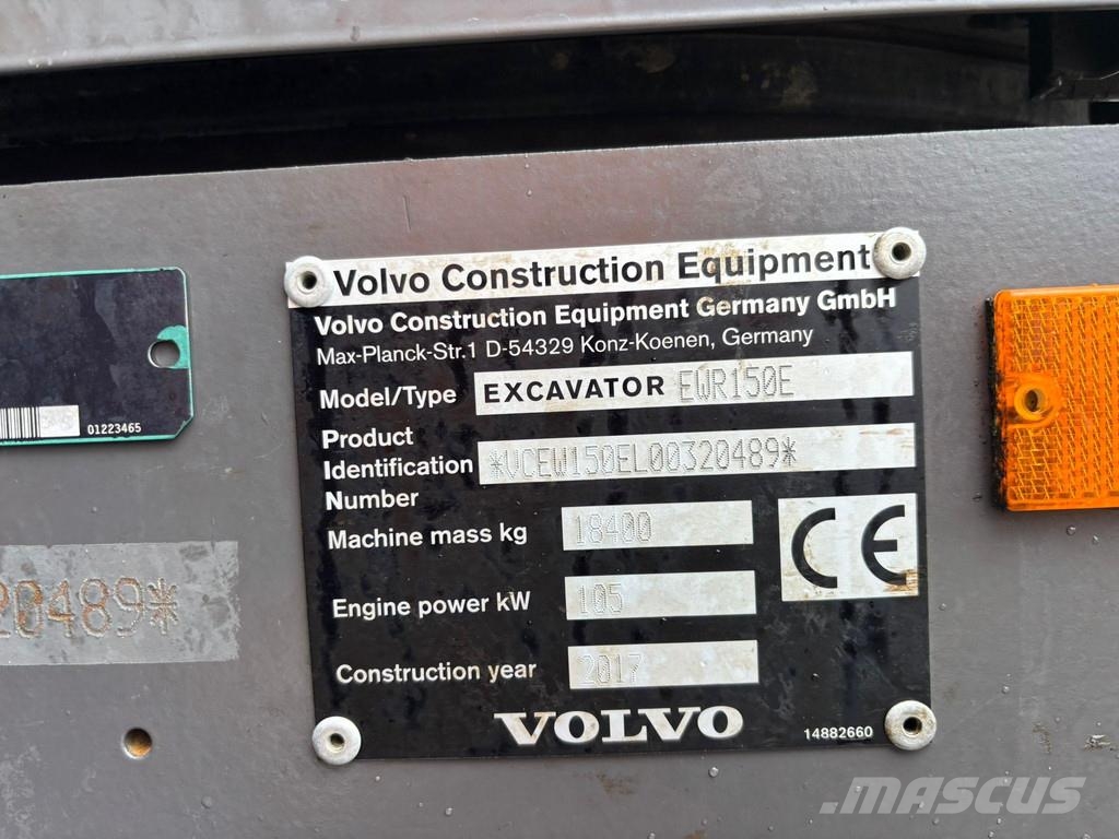 Volvo EWR 150 E 3D / TILTROTATOR / AC / CENTRAL LUBRICAT Ratasekskavaatorid