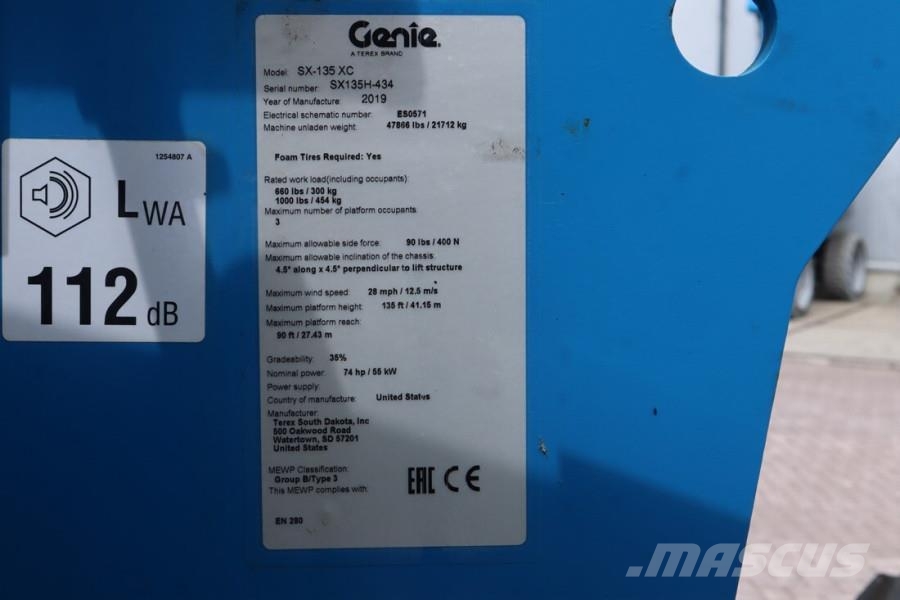 Genie SX135XC Diesel, 43m Working Height, 27.5m Reach, B Plataformas elevatórias telescópicas