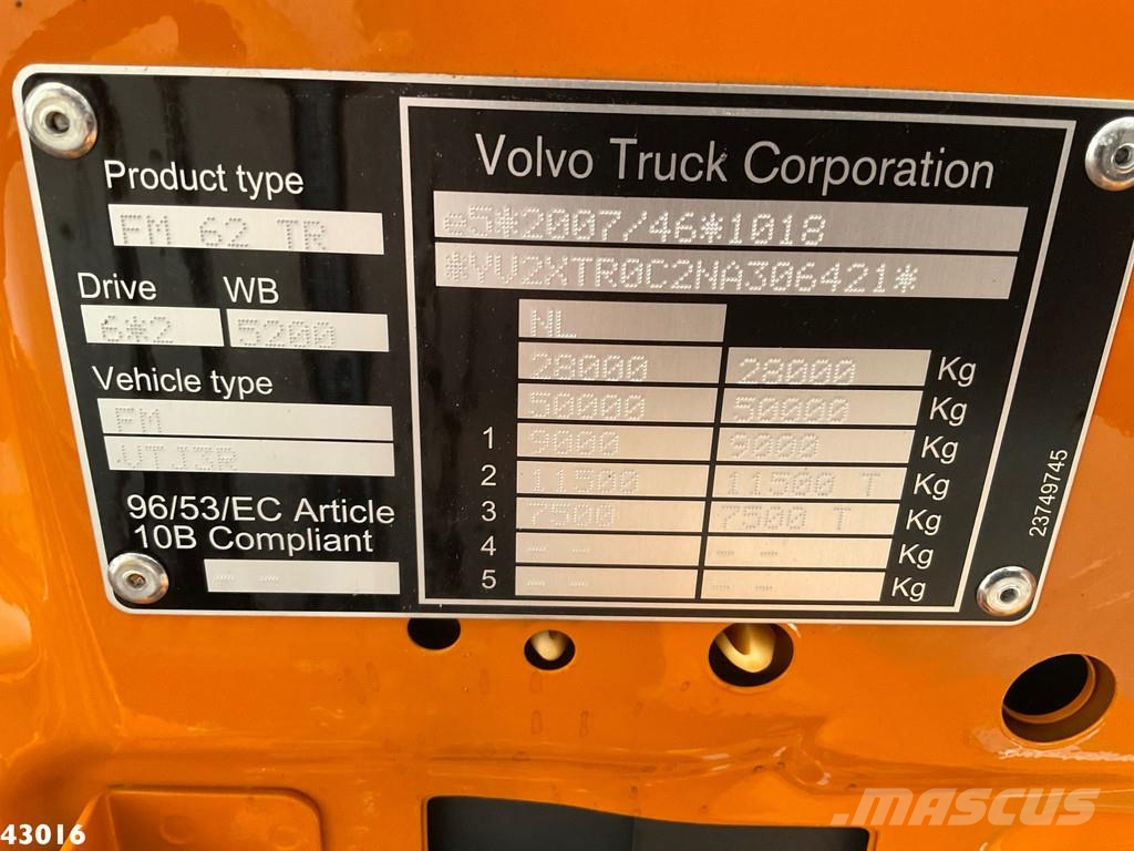 Volvo FM 430 HMF 23 Tonmeter laadkraan Welvaarts laadkra Lastväxlare/Krokbilar