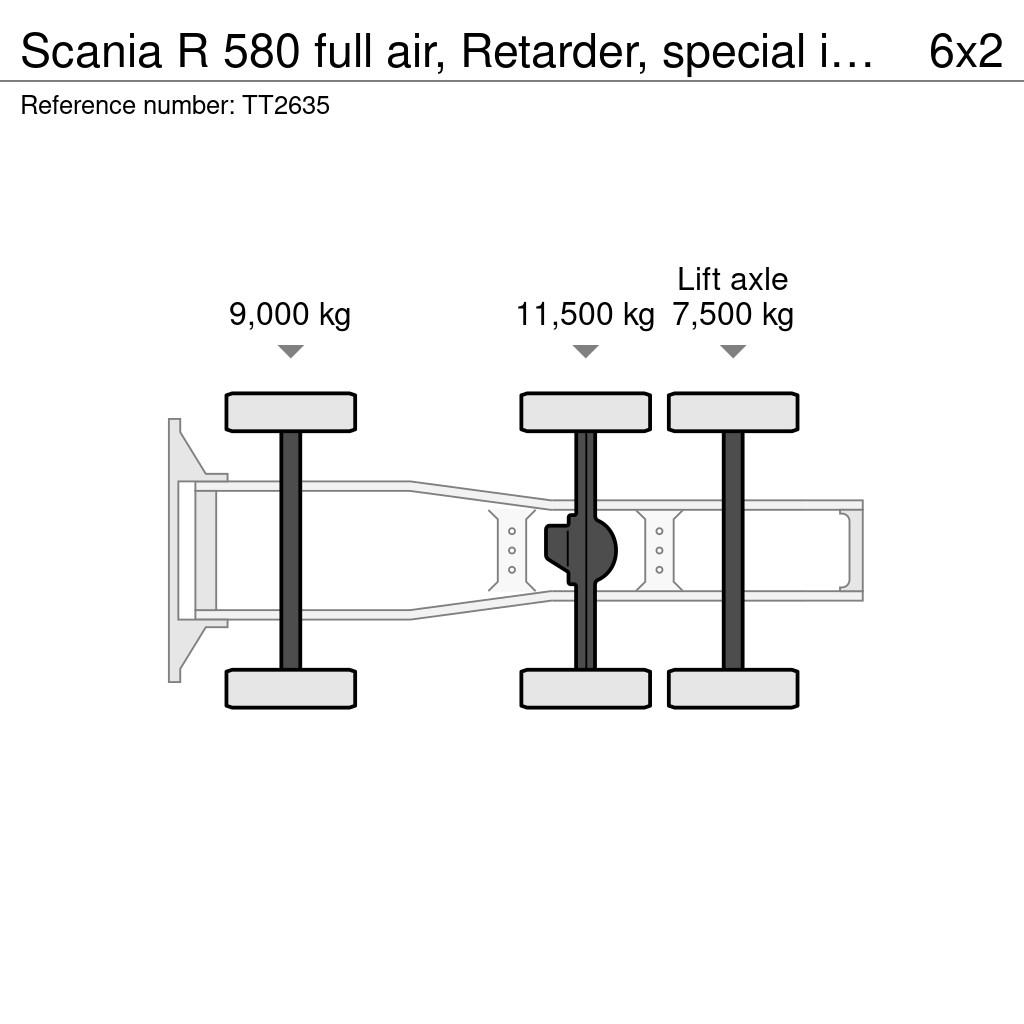 Scania R 580 full air, Retarder, special interior Tractor Units