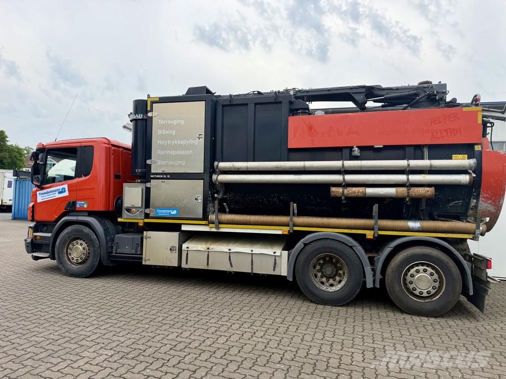Scania P 450 6x2 mit DISAB Trockensauger mit Saugrüssel B حفارات خاصة