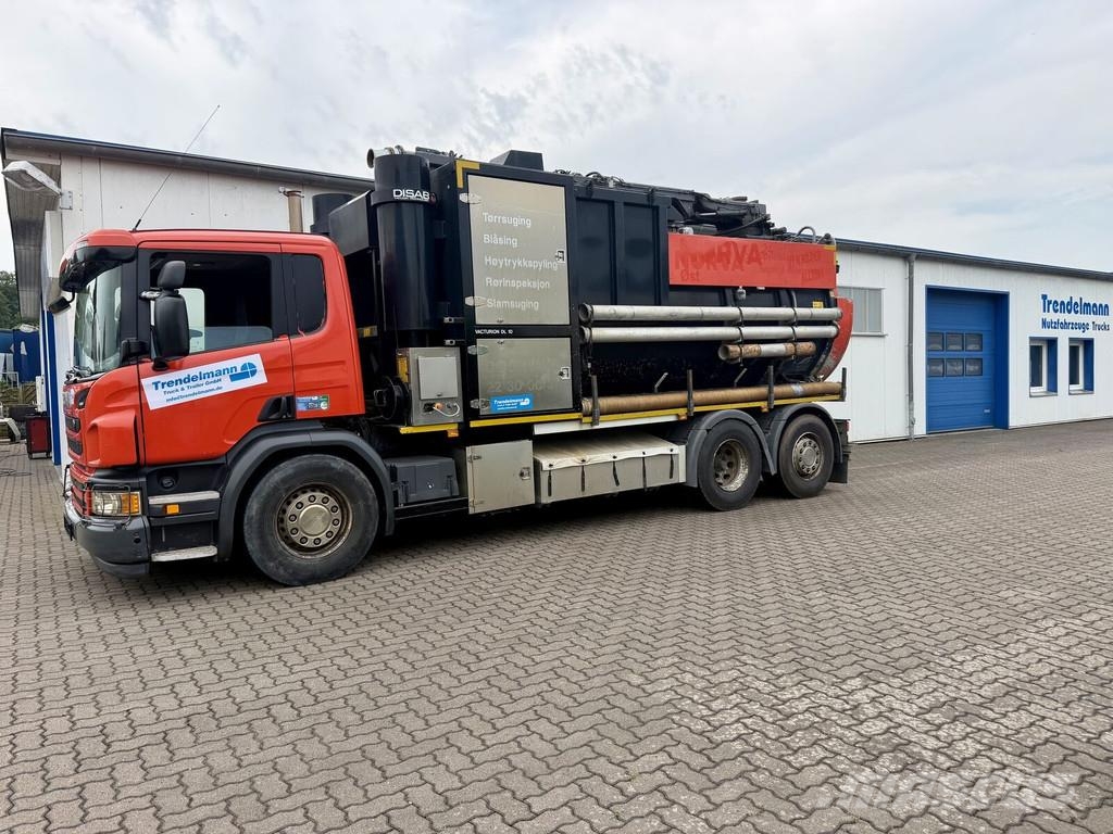 Scania P 450 6x2 mit DISAB Trockensauger mit Saugrüssel B حفارات خاصة