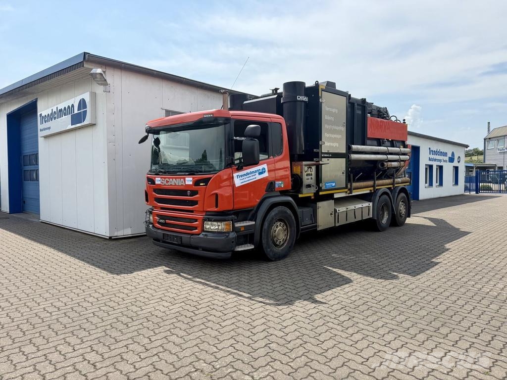 Scania P 450 6x2 mit DISAB Trockensauger mit Saugrüssel B حفارات خاصة