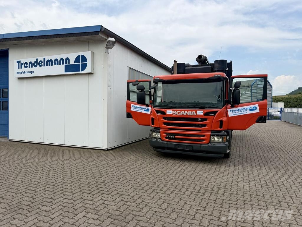 Scania P 450 6x2 mit DISAB Trockensauger mit Saugrüssel B حفارات خاصة