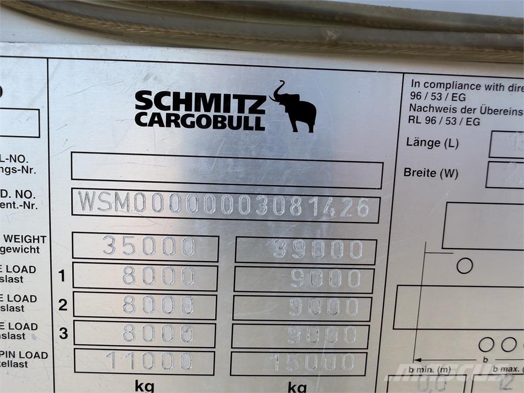 Schmitz Cargobull VIN 426 نصف مقطورات بباب جانبي