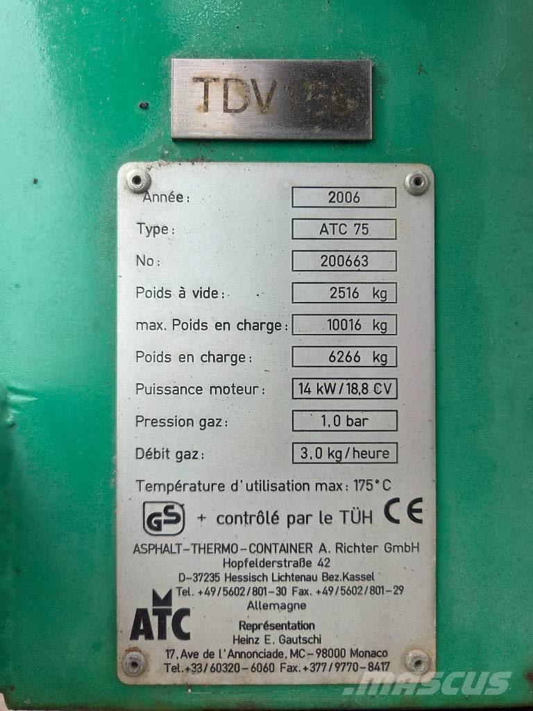 ATC ATC 75 Termiskie asfalta konteineri