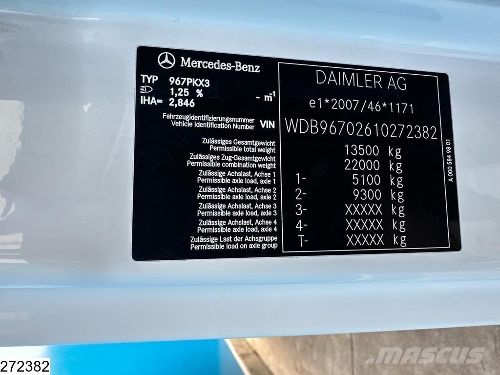 Mercedes-Benz Atego 1318 EURO 6, Palfinger Bakwagens met gesloten opbouw