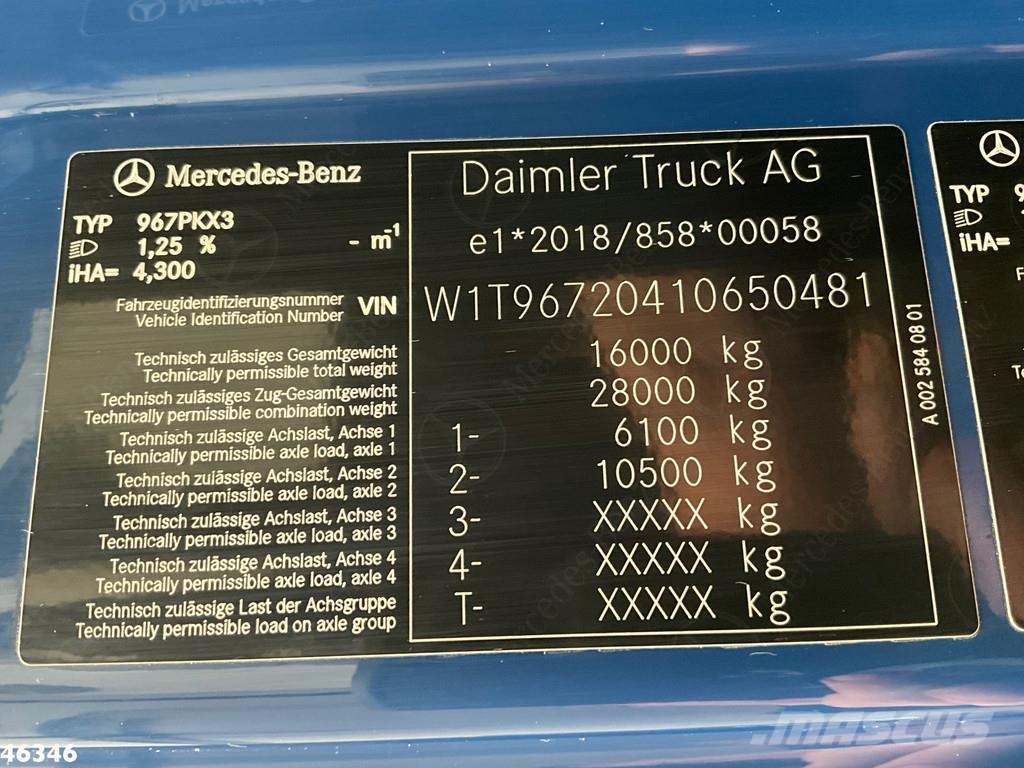 Mercedes-Benz Atego 1524 Euro 6 Atlas 10 Tonmeter laadkraan Just Camiones bañeras basculantes o volquetes