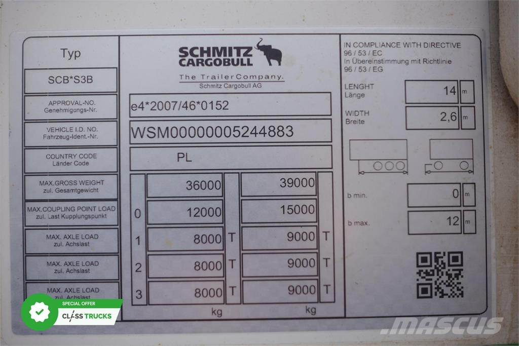 Schmitz Cargobull SKO FP 60 ThermoKing SLXi 300 Treileri ar ar temperatūras kontroli