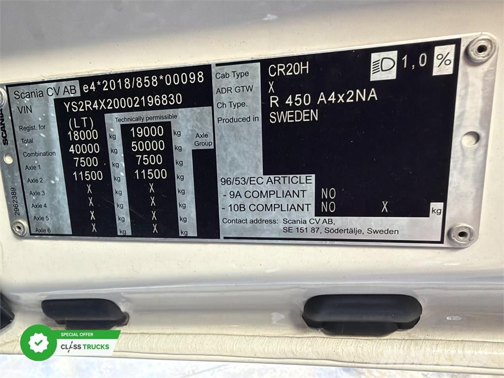 Scania R450 CR20H Retarder Adaptive Cruise Control ADAS P 牵引车