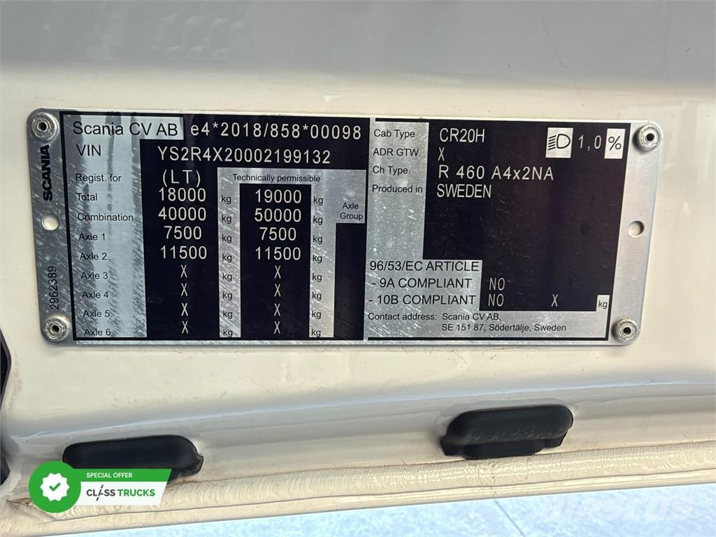 Scania R460 CR20H Adaptive Cruise Control ADAS Package Влекачи