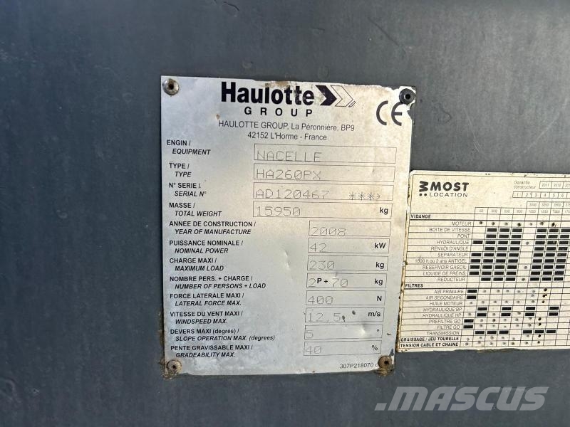 Haulotte HA 260 PX رافعات سلة مفصلية
