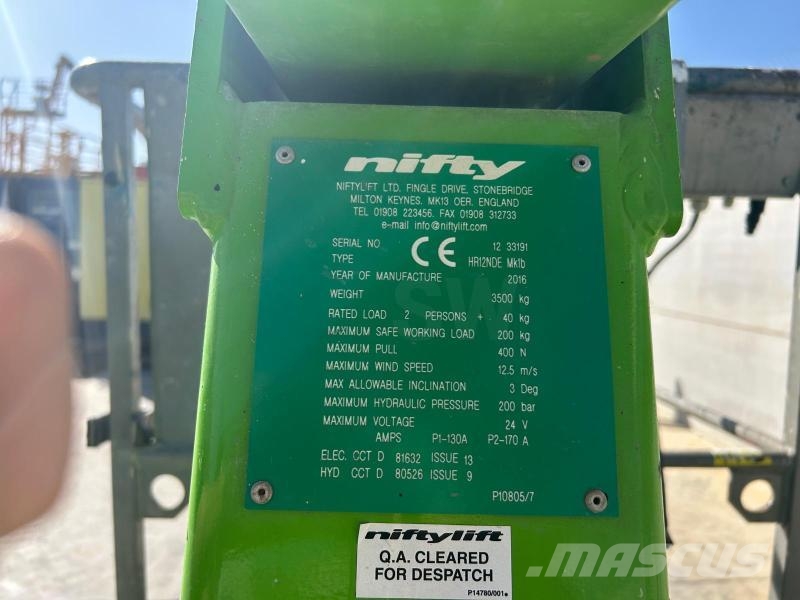 Niftylift HR12NDE Körüklü personel platformları