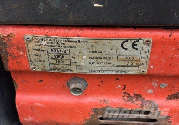 Kubota KX61-3 Mini rýpadla < 7t