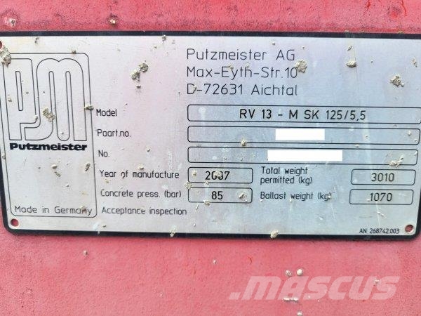 Putzmeister RV 13 - M SK 125/5.5 Kamionske beton pumpe