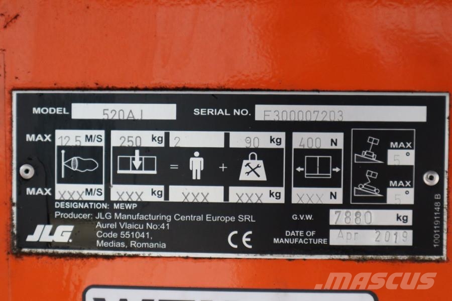 JLG 520AJ Valid inspection, *Guarantee! Diesel, 4x4 Dr Podnośniki przegubowe