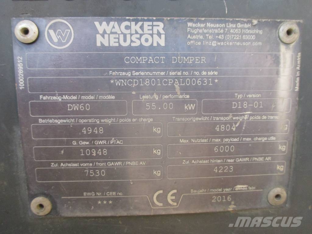 Wacker Neuson DW 60 Странични самосвали