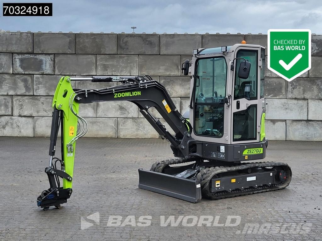 Zoomlion ZE27 GU KUBOTA ENGINE - PIN ON - CE CERTIFIED Minigravere <7t