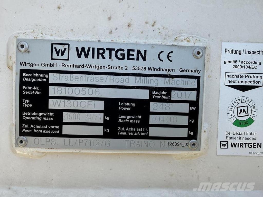 Wirtgen W 130 CFi Asphalt cold milling machines