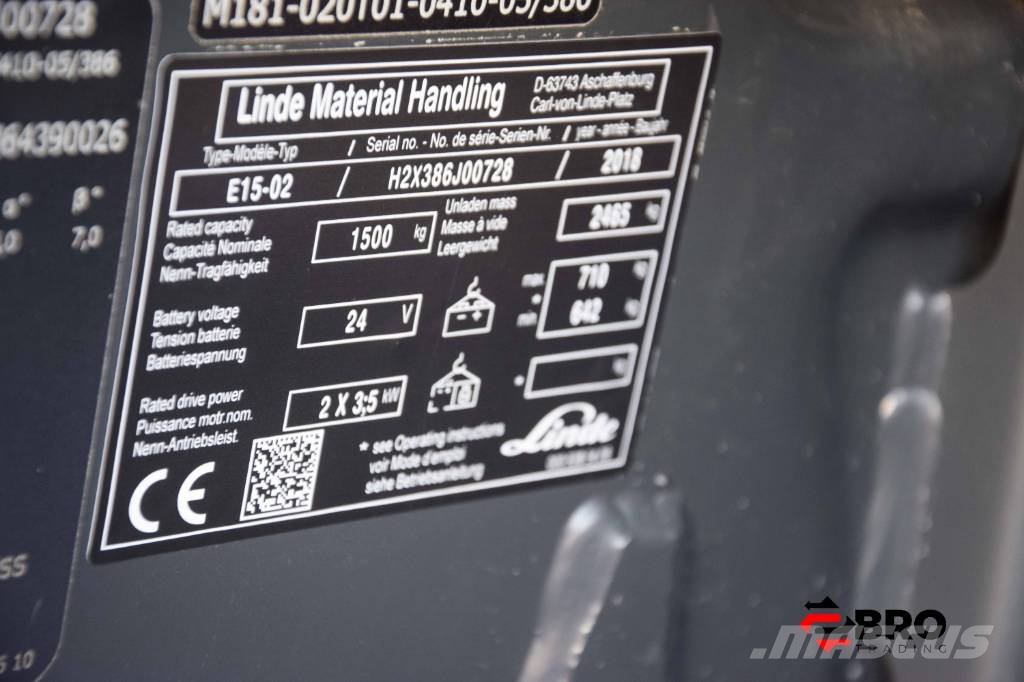 Linde E15-02 EVO Triplex El gaffeltrucks