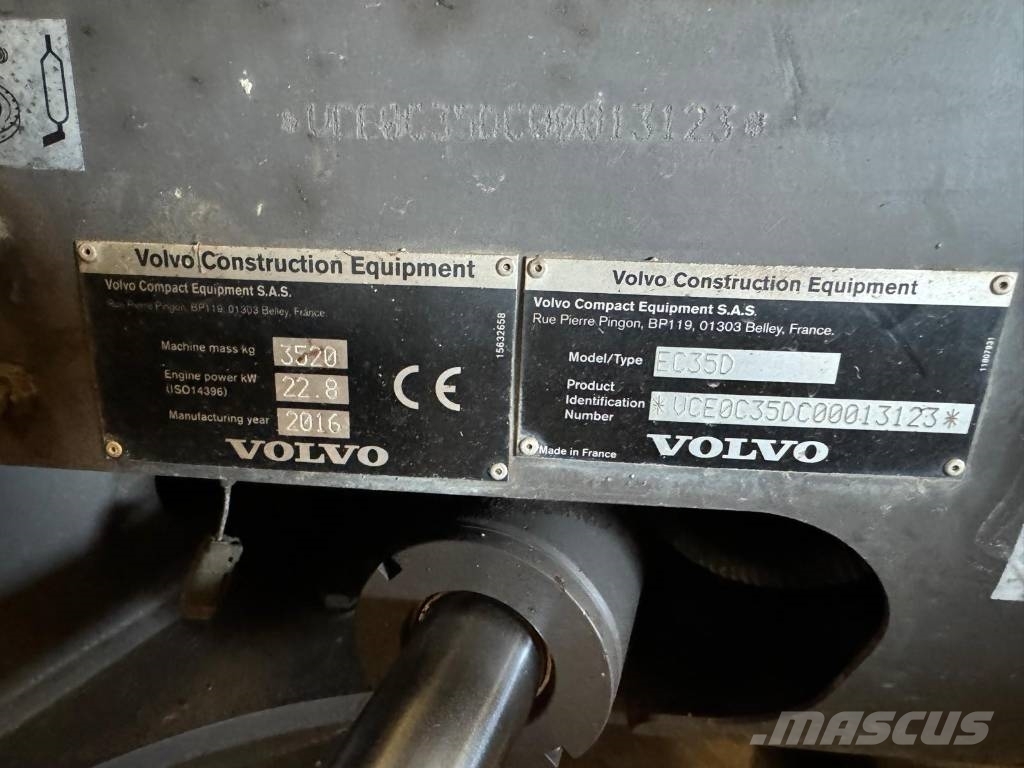 Volvo EC35D Minibagger / Kompaktbagger Kubota Neuson Mini ekskavatörler, 7 tona dek