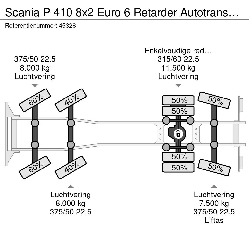 Scania P 410 8x2 Euro 6 Retarder Autotransporter met hydr Автовозы