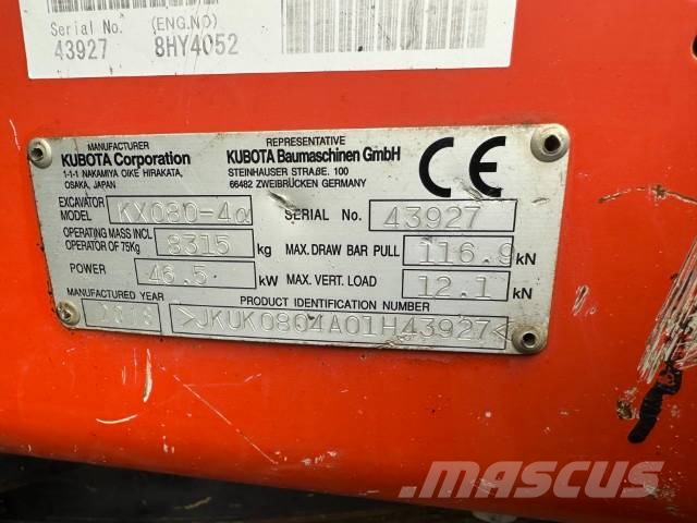 Kubota KX 080-4 alpha / AC / 37.500 EUR Midigraafmachines 7t - 12t