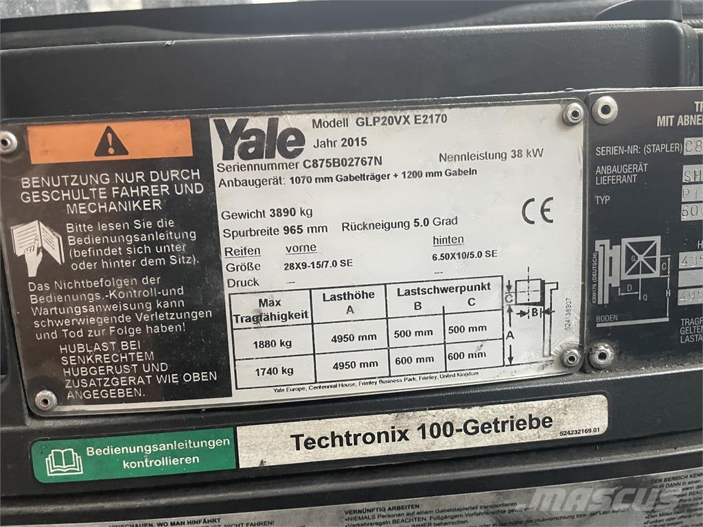 Yale GLP20VX LPG forklifts