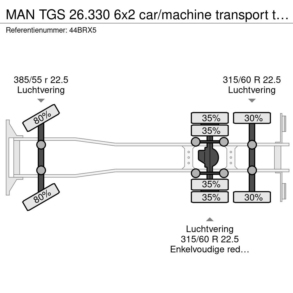 MAN TGS 26.330 6x2 car/machine transport truck 160.600 Oprijwagen