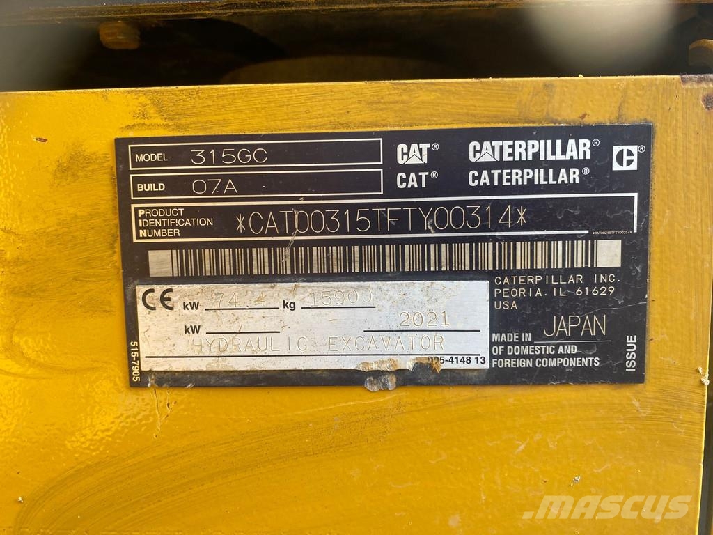 CAT 315 GC . Escavadeiras de esteiras