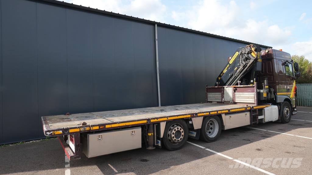 DAF XF 460 6x2 flatbed truck with Palfinger PK 50002-E Allterrängkranar