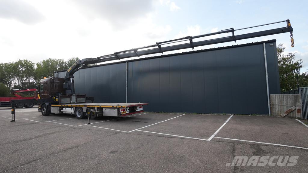 DAF XF 460 6x2 flatbed truck with Palfinger PK 50002-E Allterrängkranar
