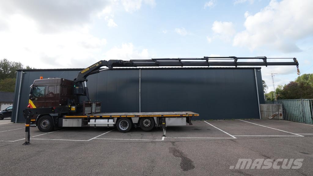 DAF XF 460 6x2 flatbed truck with Palfinger PK 50002-E Allterrängkranar