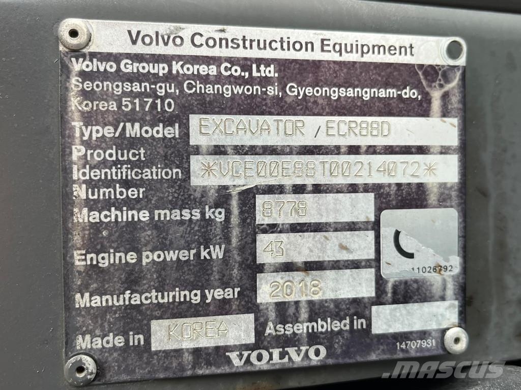 Volvo ECR88D Midikoparki  7t - 12t