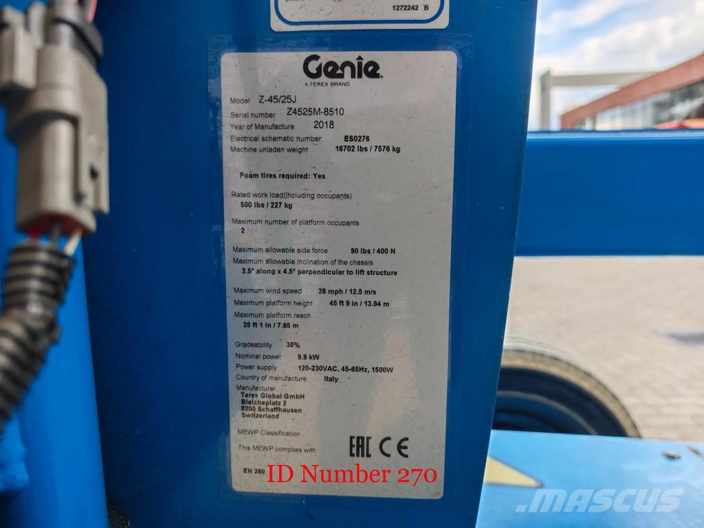Genie Z45/25J Bi-Energy Plataformas con brazo de elevación manual