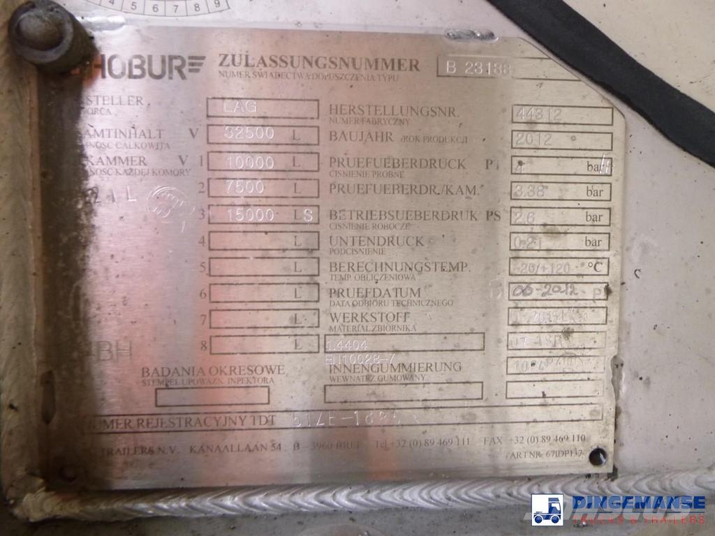 Burg Chemical tank inox L4BH 32.5 m3 / 3 comp Semirremolques cisterna