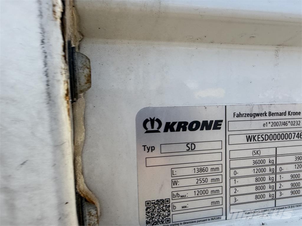 Krone SD STANDARD trojstranka VIN 722 Semirremolques de caja de lona
